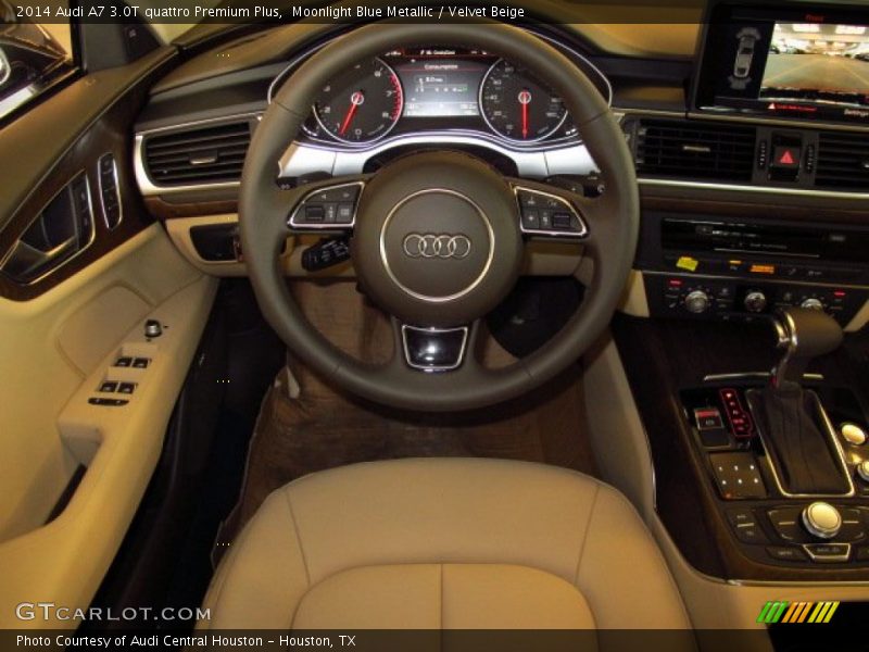 Moonlight Blue Metallic / Velvet Beige 2014 Audi A7 3.0T quattro Premium Plus