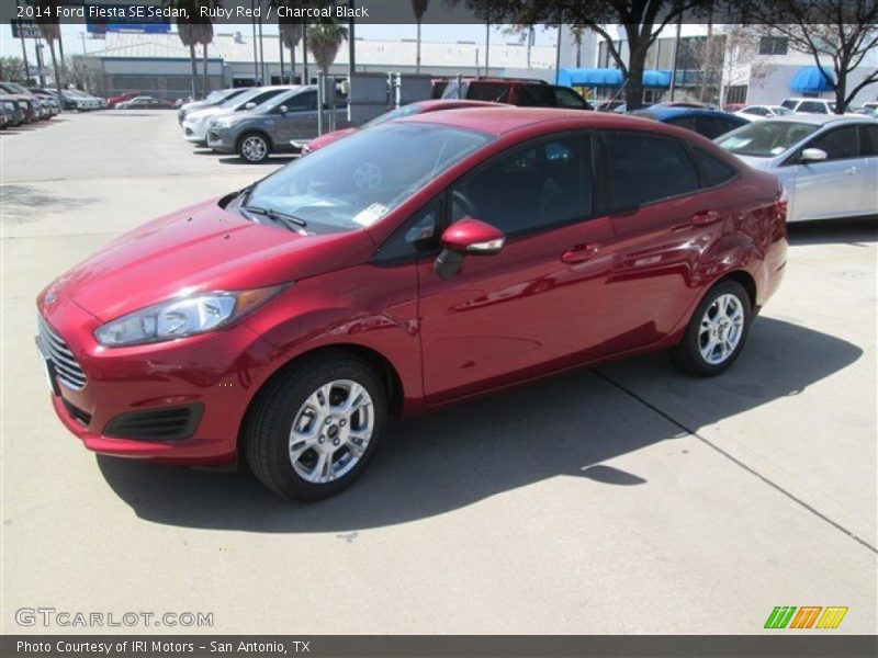 Ruby Red / Charcoal Black 2014 Ford Fiesta SE Sedan