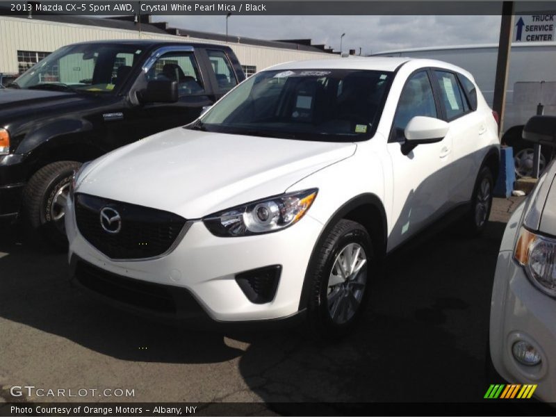 Crystal White Pearl Mica / Black 2013 Mazda CX-5 Sport AWD