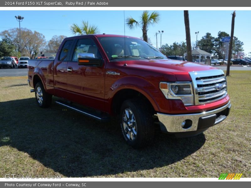 Ruby Red / Pale Adobe 2014 Ford F150 XLT SuperCab