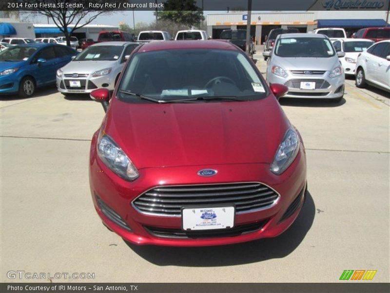 Ruby Red / Charcoal Black 2014 Ford Fiesta SE Sedan