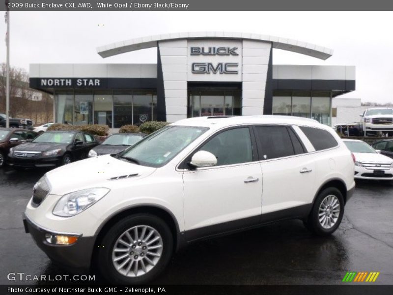 White Opal / Ebony Black/Ebony 2009 Buick Enclave CXL AWD