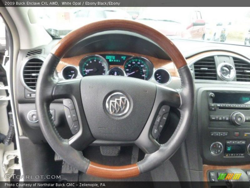 White Opal / Ebony Black/Ebony 2009 Buick Enclave CXL AWD