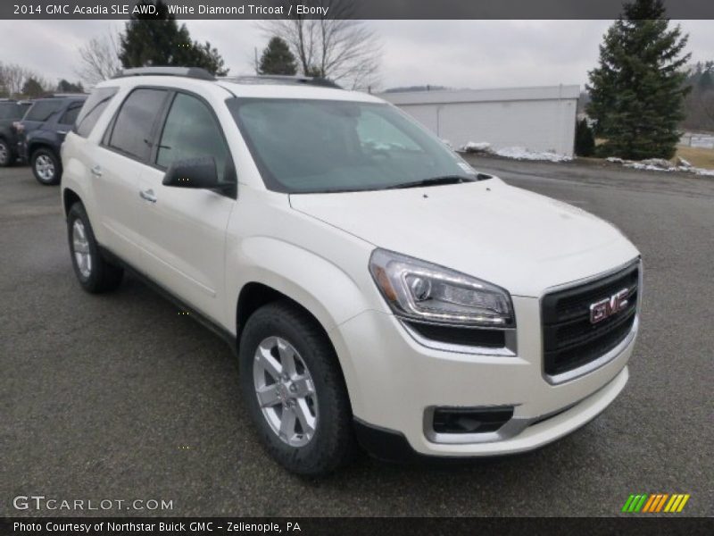 White Diamond Tricoat / Ebony 2014 GMC Acadia SLE AWD