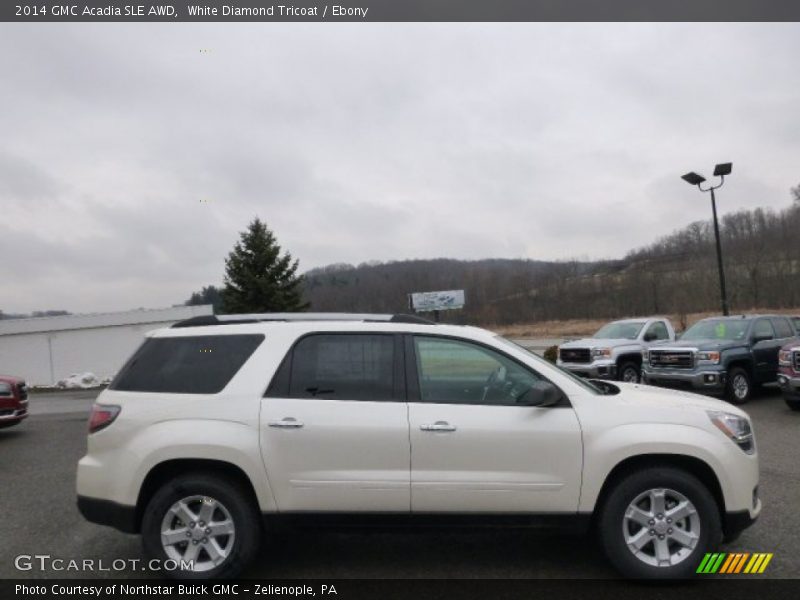White Diamond Tricoat / Ebony 2014 GMC Acadia SLE AWD