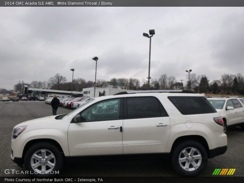 White Diamond Tricoat / Ebony 2014 GMC Acadia SLE AWD