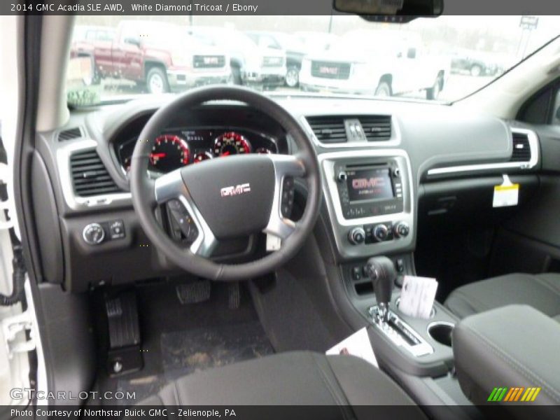 White Diamond Tricoat / Ebony 2014 GMC Acadia SLE AWD