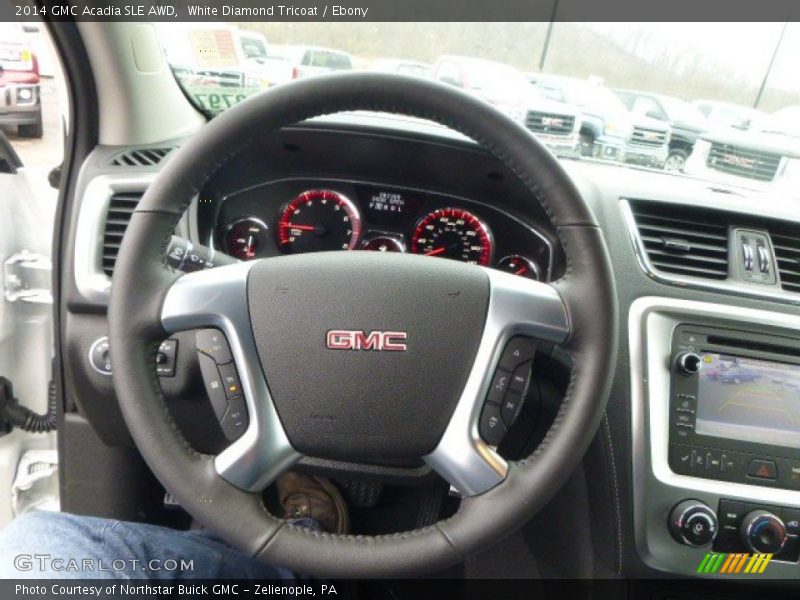 White Diamond Tricoat / Ebony 2014 GMC Acadia SLE AWD