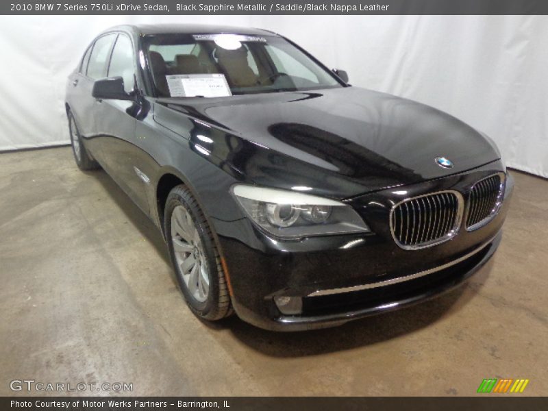 Black Sapphire Metallic / Saddle/Black Nappa Leather 2010 BMW 7 Series 750Li xDrive Sedan