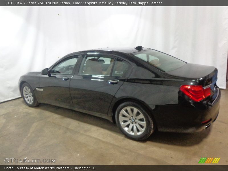 Black Sapphire Metallic / Saddle/Black Nappa Leather 2010 BMW 7 Series 750Li xDrive Sedan
