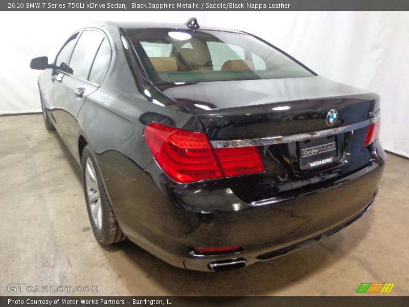 Black Sapphire Metallic / Saddle/Black Nappa Leather 2010 BMW 7 Series 750Li xDrive Sedan