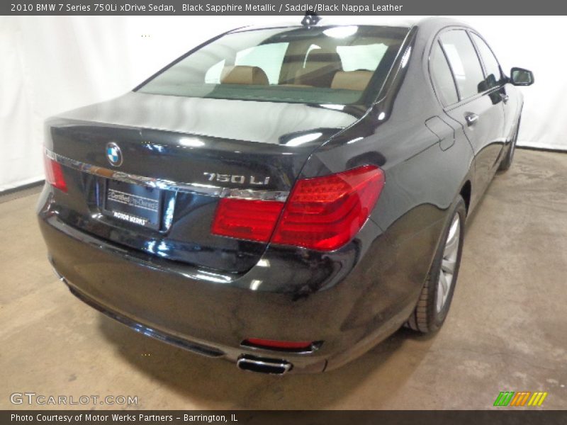 Black Sapphire Metallic / Saddle/Black Nappa Leather 2010 BMW 7 Series 750Li xDrive Sedan