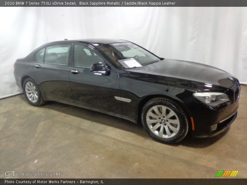 Black Sapphire Metallic / Saddle/Black Nappa Leather 2010 BMW 7 Series 750Li xDrive Sedan
