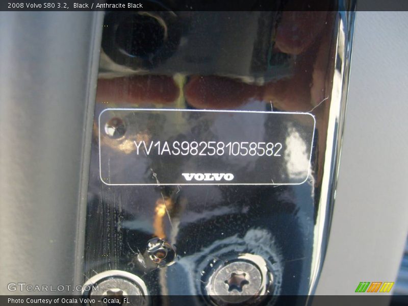 Black / Anthracite Black 2008 Volvo S80 3.2