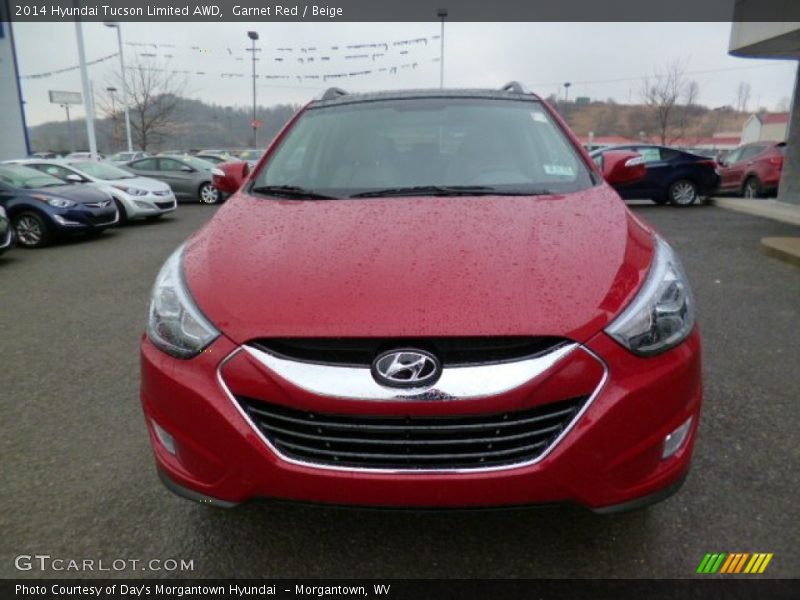 Garnet Red / Beige 2014 Hyundai Tucson Limited AWD