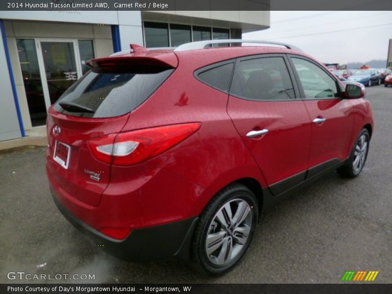 Garnet Red / Beige 2014 Hyundai Tucson Limited AWD