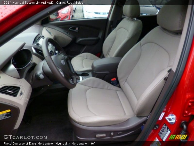 Garnet Red / Beige 2014 Hyundai Tucson Limited AWD
