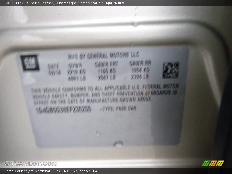Champagne Silver Metallic / Light Neutral 2014 Buick LaCrosse Leather