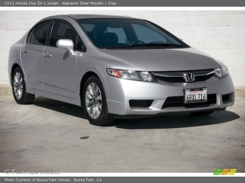 Alabaster Silver Metallic / Gray 2011 Honda Civic EX-L Sedan