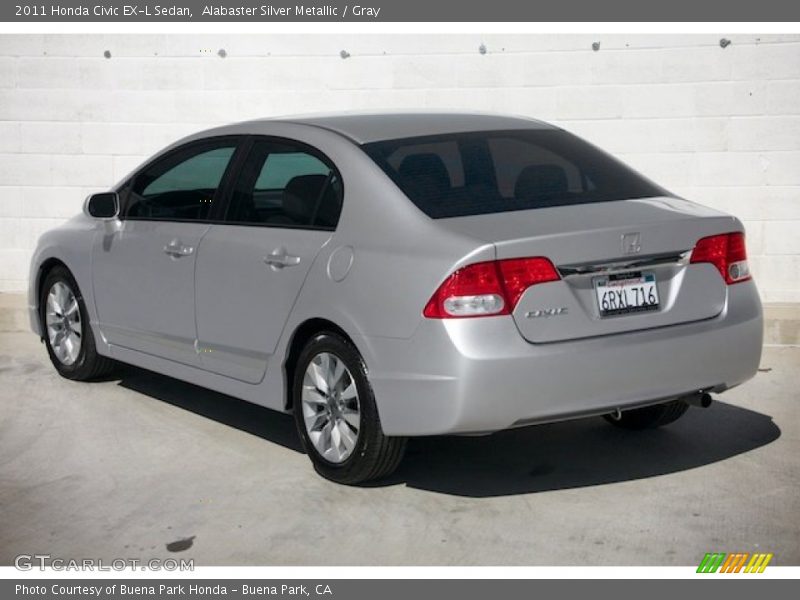 Alabaster Silver Metallic / Gray 2011 Honda Civic EX-L Sedan