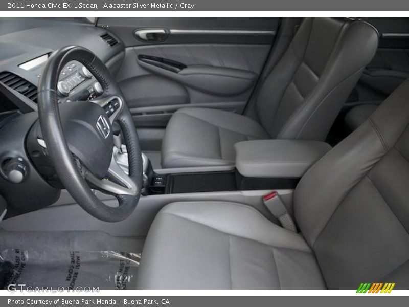 Alabaster Silver Metallic / Gray 2011 Honda Civic EX-L Sedan