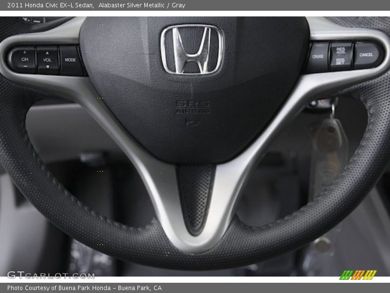 Alabaster Silver Metallic / Gray 2011 Honda Civic EX-L Sedan