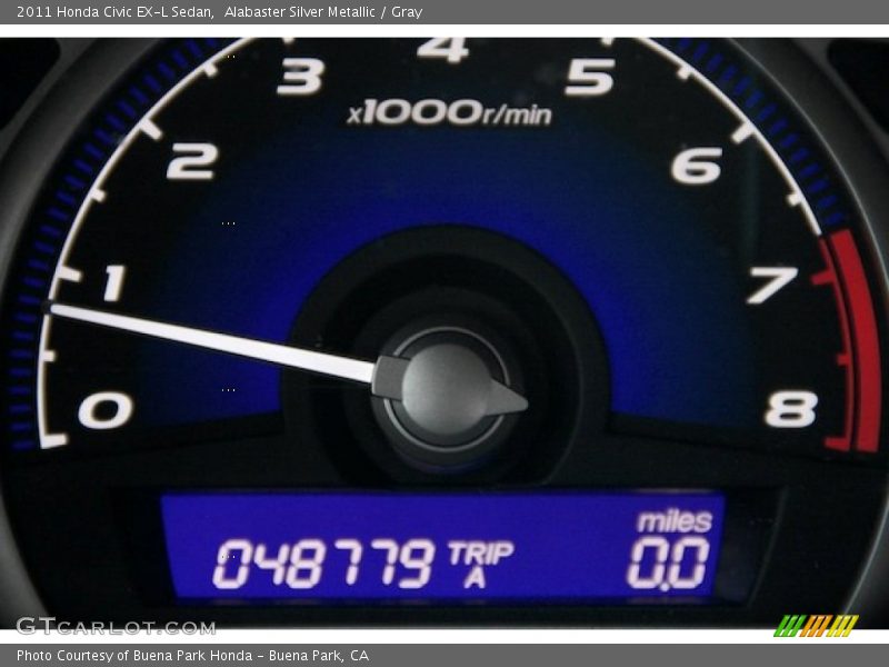 Alabaster Silver Metallic / Gray 2011 Honda Civic EX-L Sedan