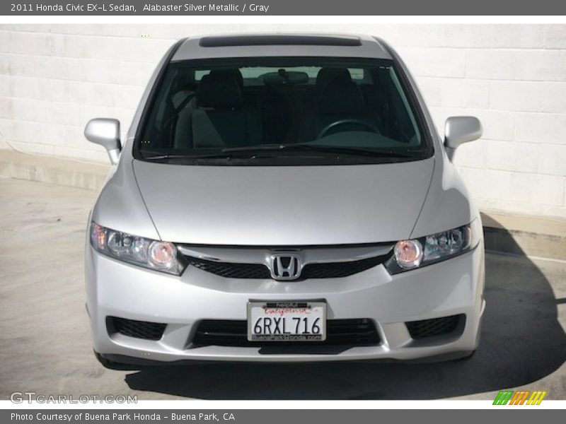 Alabaster Silver Metallic / Gray 2011 Honda Civic EX-L Sedan