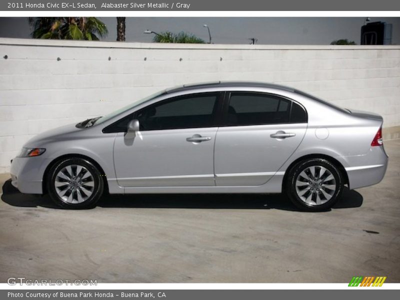 Alabaster Silver Metallic / Gray 2011 Honda Civic EX-L Sedan