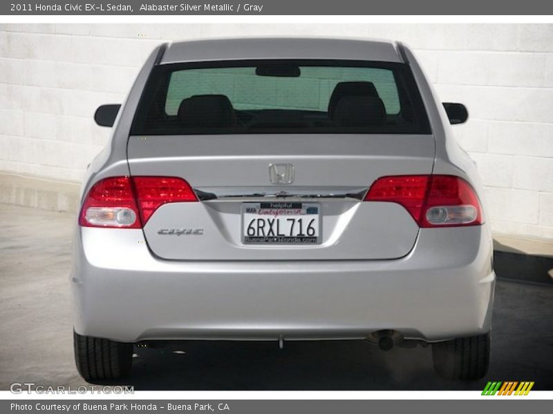 Alabaster Silver Metallic / Gray 2011 Honda Civic EX-L Sedan