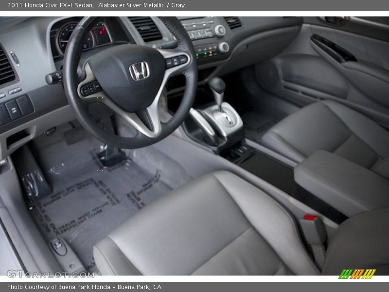 Alabaster Silver Metallic / Gray 2011 Honda Civic EX-L Sedan