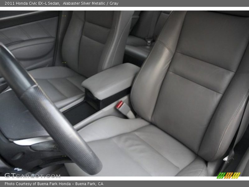 Alabaster Silver Metallic / Gray 2011 Honda Civic EX-L Sedan