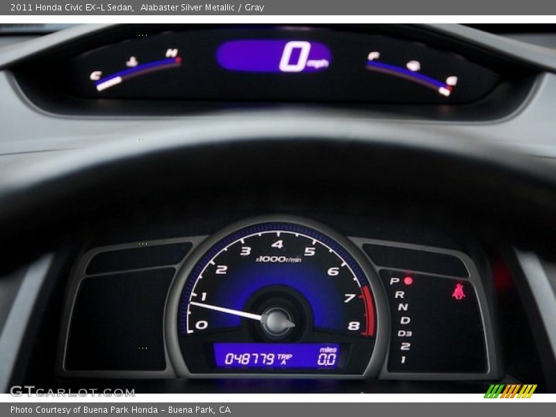 Alabaster Silver Metallic / Gray 2011 Honda Civic EX-L Sedan