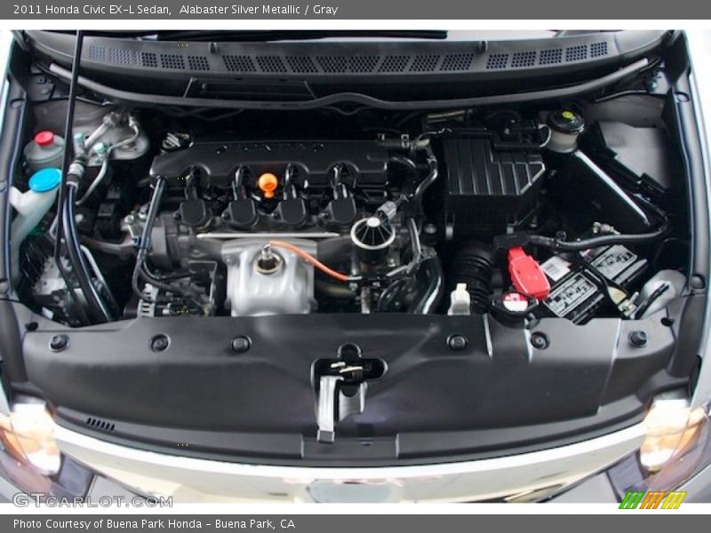 Alabaster Silver Metallic / Gray 2011 Honda Civic EX-L Sedan