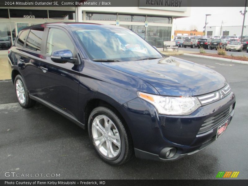 Cosmic Blue Metallic / Black 2014 Mitsubishi Outlander SE