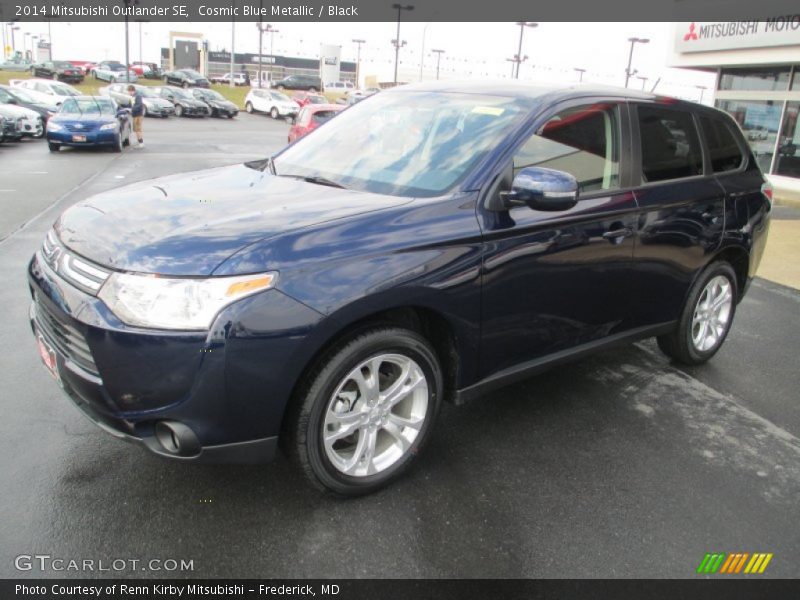 Cosmic Blue Metallic / Black 2014 Mitsubishi Outlander SE