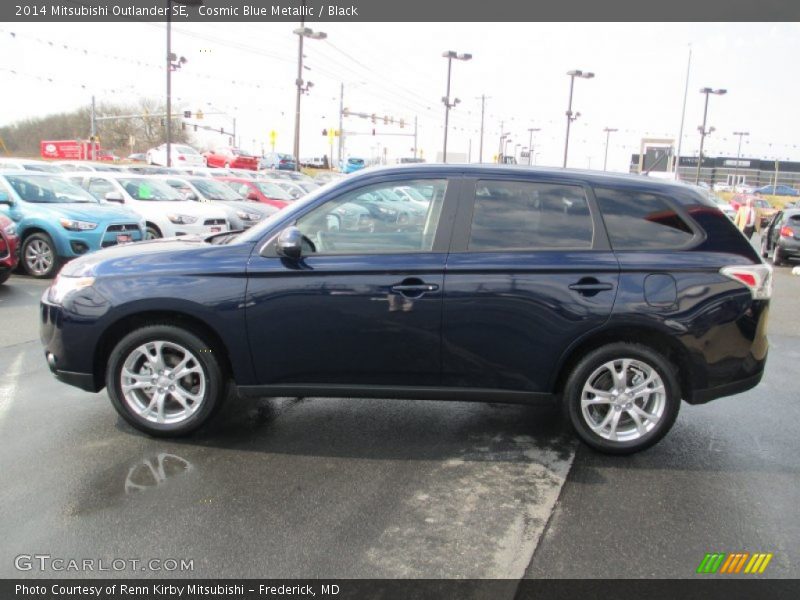 Cosmic Blue Metallic / Black 2014 Mitsubishi Outlander SE
