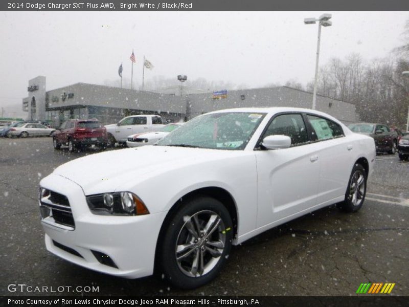 Bright White / Black/Red 2014 Dodge Charger SXT Plus AWD