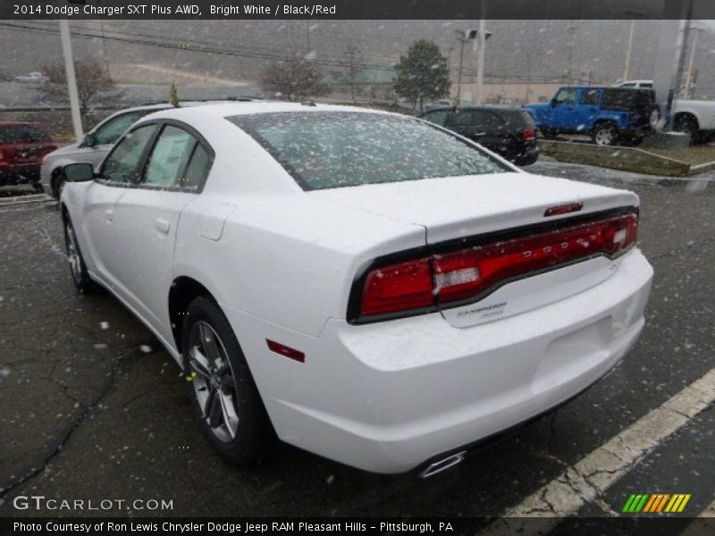 Bright White / Black/Red 2014 Dodge Charger SXT Plus AWD
