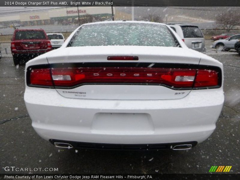 Bright White / Black/Red 2014 Dodge Charger SXT Plus AWD