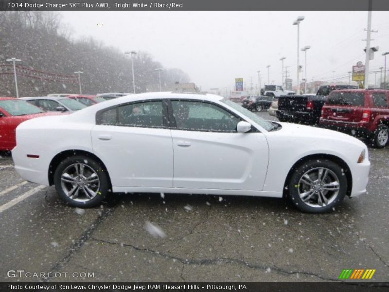 Bright White / Black/Red 2014 Dodge Charger SXT Plus AWD