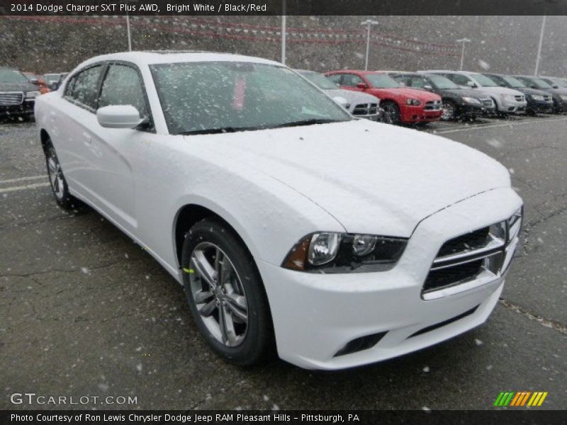 Bright White / Black/Red 2014 Dodge Charger SXT Plus AWD