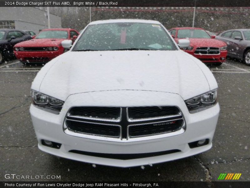 Bright White / Black/Red 2014 Dodge Charger SXT Plus AWD