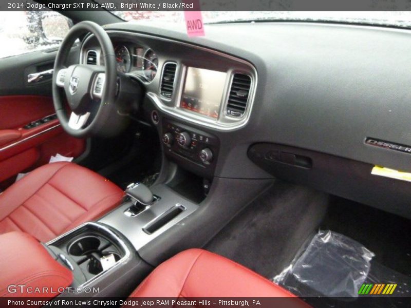 Bright White / Black/Red 2014 Dodge Charger SXT Plus AWD