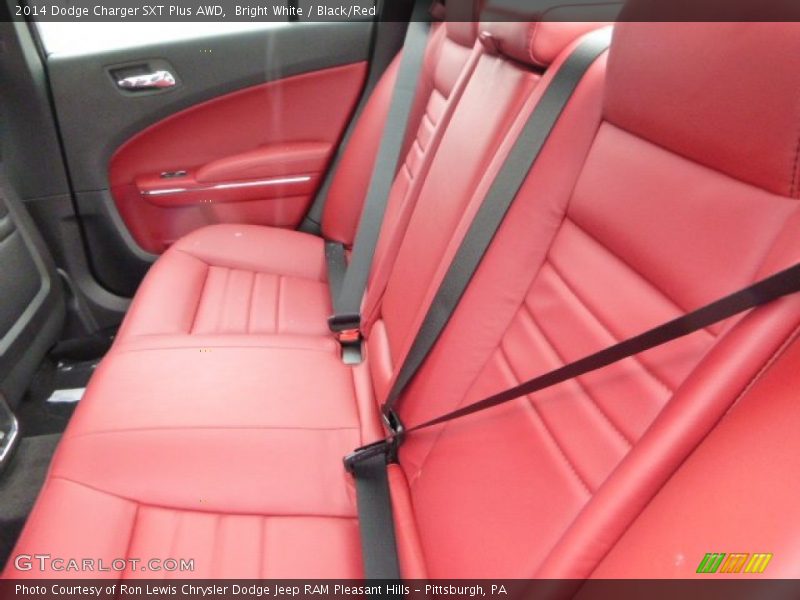 Bright White / Black/Red 2014 Dodge Charger SXT Plus AWD