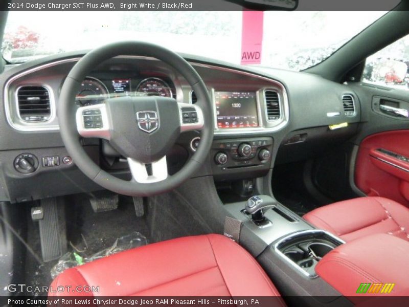 Bright White / Black/Red 2014 Dodge Charger SXT Plus AWD