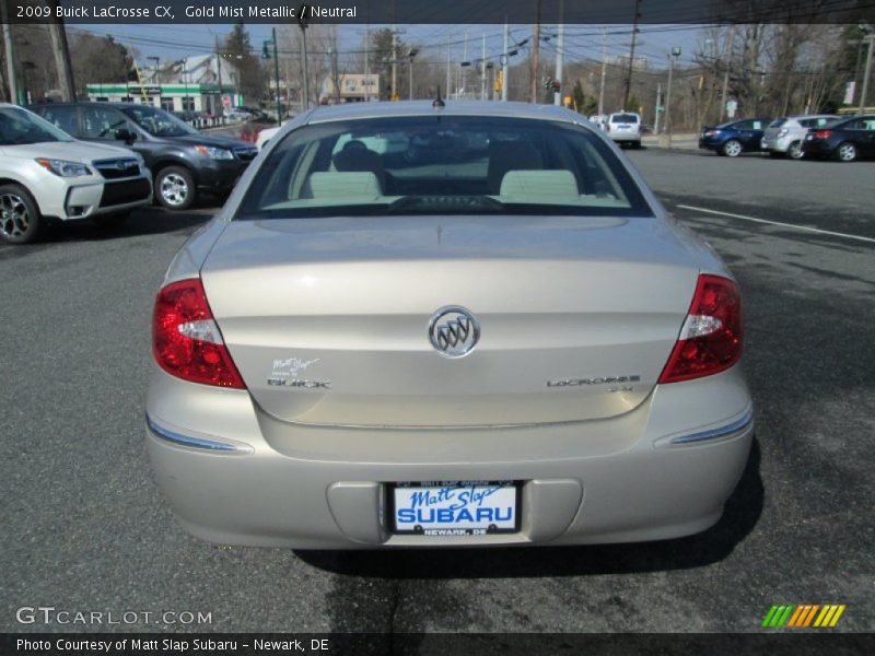 Gold Mist Metallic / Neutral 2009 Buick LaCrosse CX