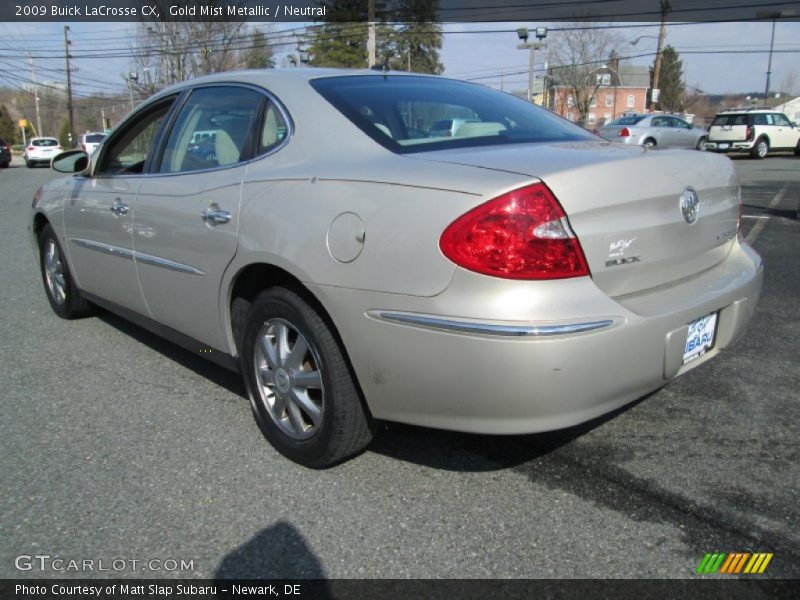Gold Mist Metallic / Neutral 2009 Buick LaCrosse CX