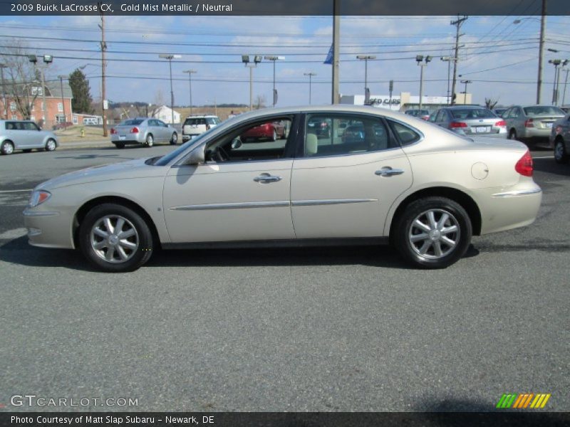 Gold Mist Metallic / Neutral 2009 Buick LaCrosse CX