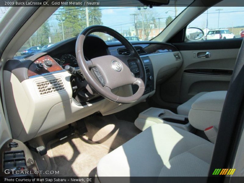 Gold Mist Metallic / Neutral 2009 Buick LaCrosse CX